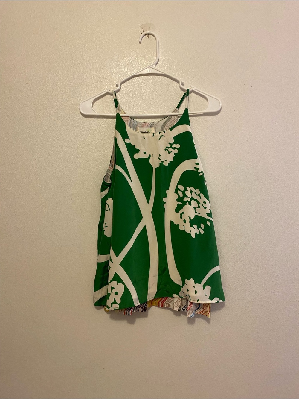 Porridge Anthropologie Green & White Floral Tank